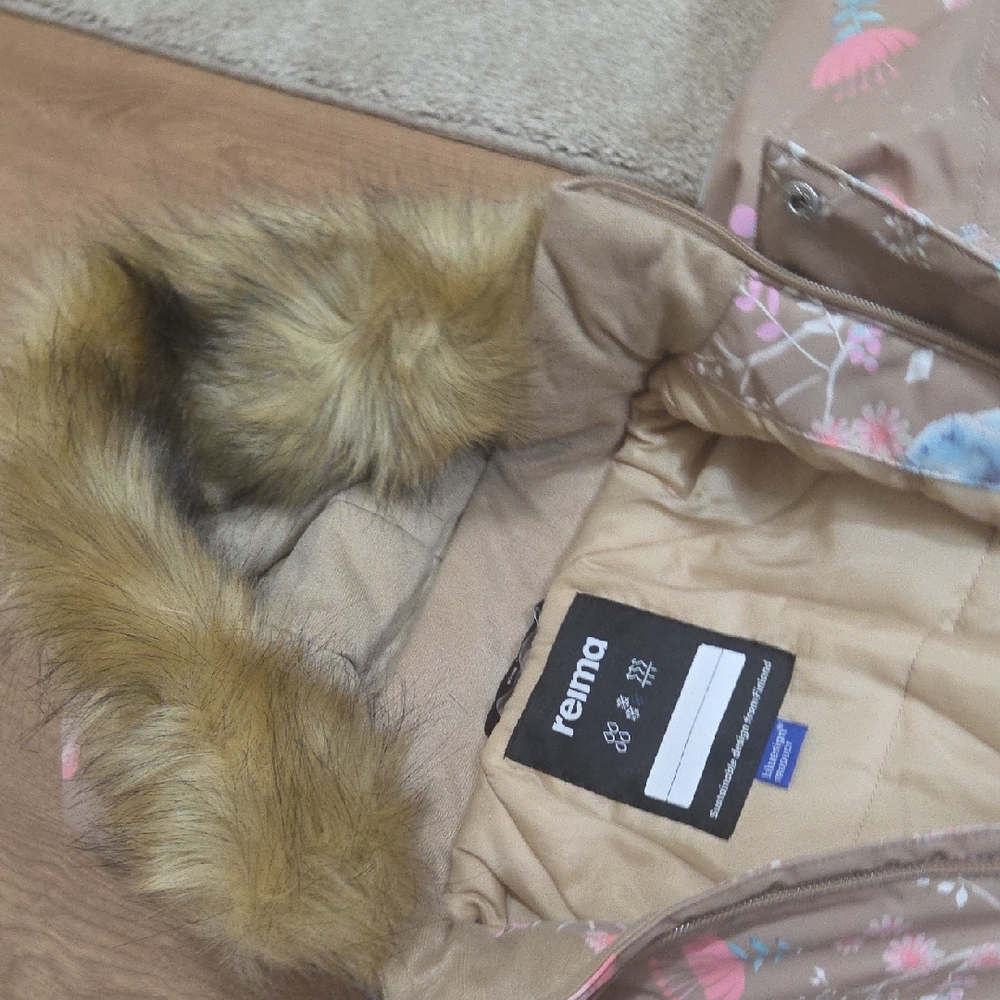 NWT Reima Floral Waterproof Weatherproof Snowsuit with Faux Fur Trim - Picture 6 of 15